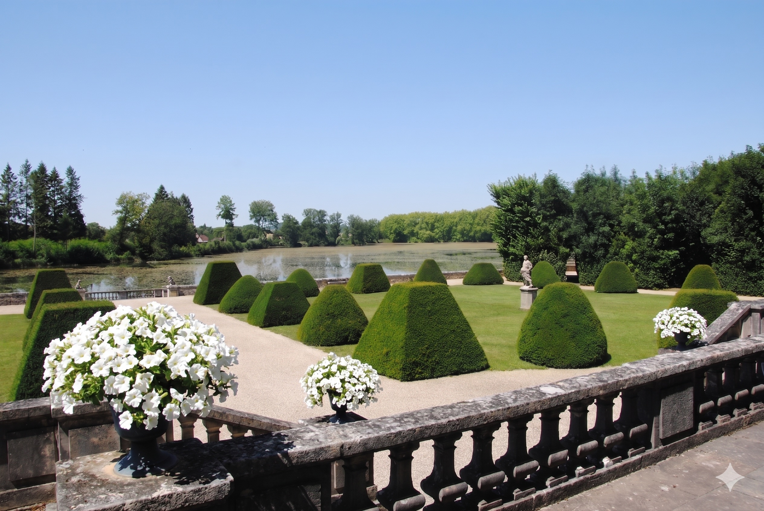 Jardins et étang du château de Fontaine-Française