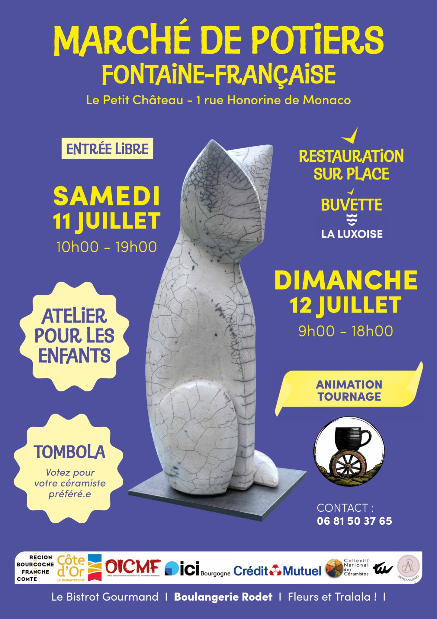 Affiche du Marché de potiers de Fontaine-Française les 11 et 12 juillet 2026